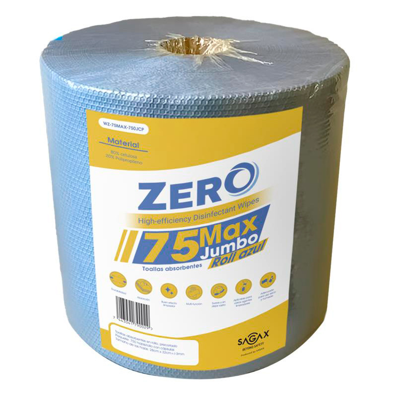 Toallas absorbentes Zero 75 max Jumbo Roll Azul • WZ-75MAX-750JCP